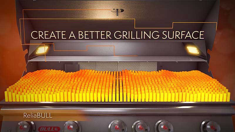 Reliabull nodrošina 100% grillēšanas virsmu